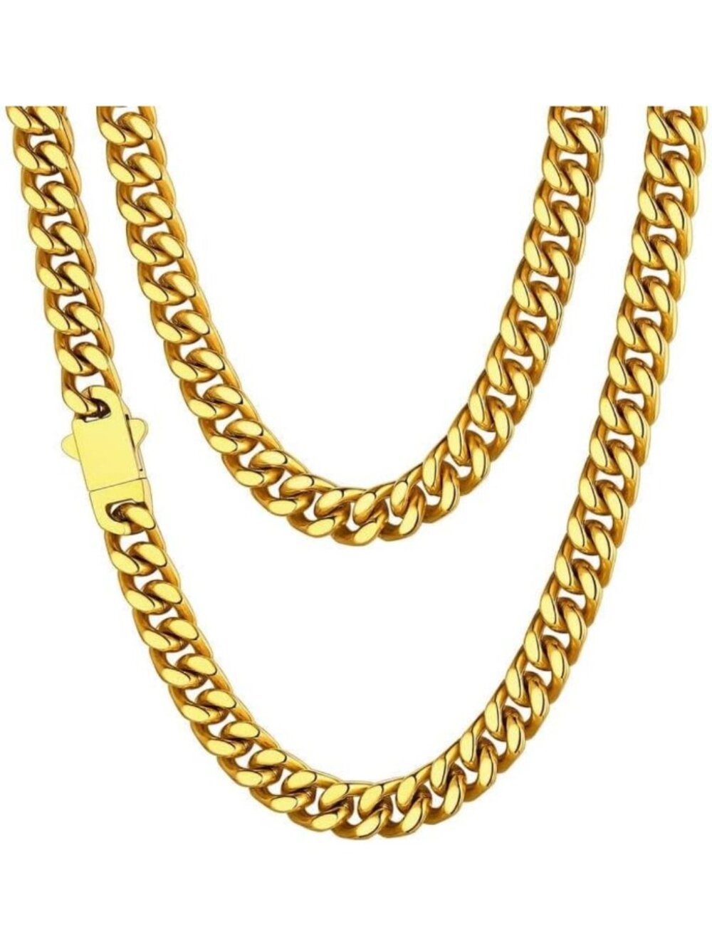 Stylish Cuban Link Chain Necklace for Men - Waterproof Stainless Steel Jewelry